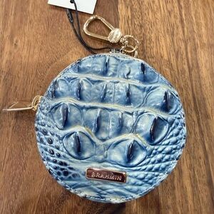 Brahmin Blue Embossed Coin Pouch